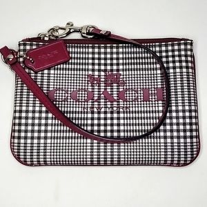COACH ▪︎ CRANBERRY/PLAID SMALL WRISTLET